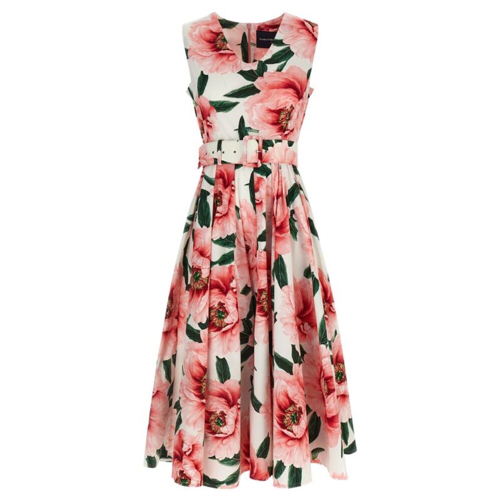 SAMANTHA SUNG Multicolor Cotton Midi Women's Dress